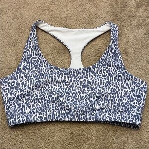 Soul Cycle Blue and White Patterned Sports Bra